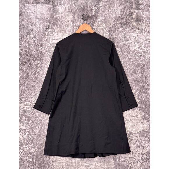 COS Dress 8 Womens Black Suit Wool Pleated 3/4 Minimalist - Picture 3 of 8